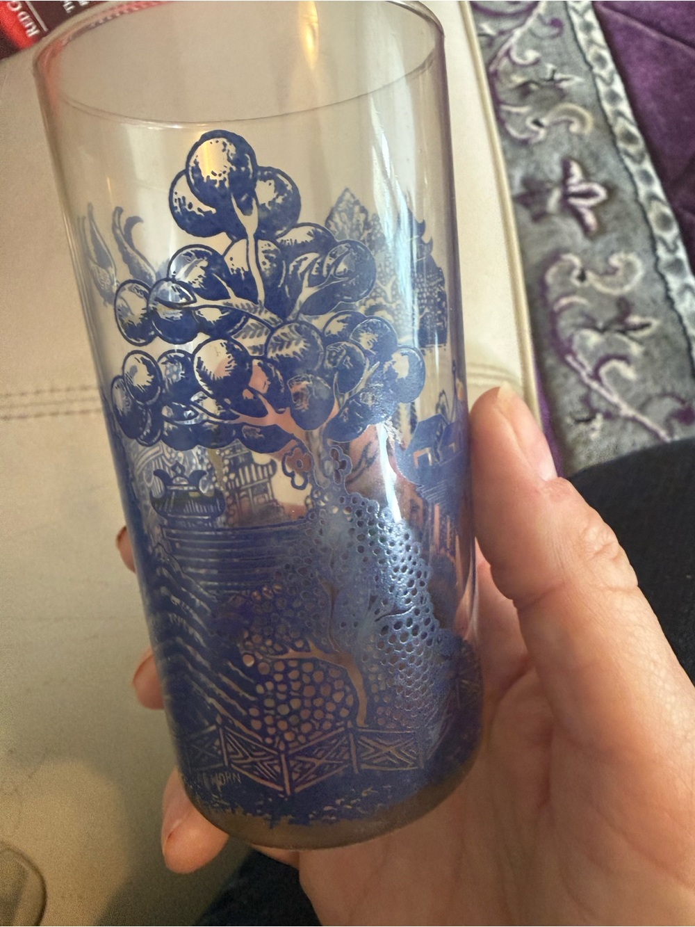 Blue Willow glasses (chinoiserie) - Picture 2 of 11